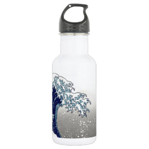 PixDezines Vintage, Große Welle, Hokusai 葛飾北斎の神奈川沖 Edelstahlflasche