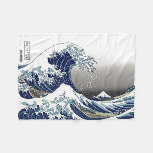 PixDezines Vintage, Große Welle, Hokusai 葛飾北斎の神奈川沖 Fleecedecke