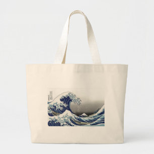PixDezines Vintage, Große Welle, Hokusai 葛飾北斎の神奈川沖 Jumbo Stoffbeutel