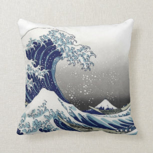 PixDezines Vintage, Große Welle, Hokusai 葛飾北斎の神奈川沖 Kissen