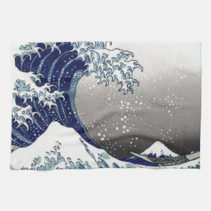 PixDezines Vintage, Große Welle, Hokusai 葛飾北斎の神奈川沖 Küchentuch