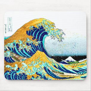 PixDezines Vintage, Große Welle, Hokusai 葛飾北斎の神奈川沖 Mousepad