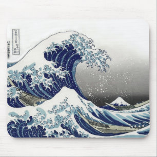 PixDezines Vintage, Große Welle, Hokusai 葛飾北斎の神奈川沖 Mousepad