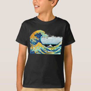 PixDezines Vintage, Große Welle, Hokusai 葛飾北斎の神奈川沖 T-Shirt