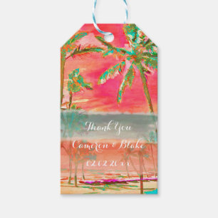 PixDezines vintage hawaii/strand/koralle/lteal Geschenkanhänger