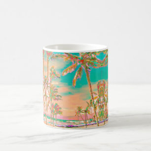 PixDezines Vintage Hawaiian Strand/Teal Kaffeetasse