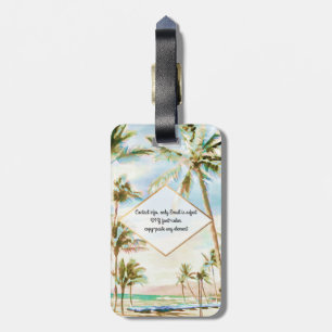 PixDezines vintage hawaiianische Strandszene/Breez Gepäckanhänger