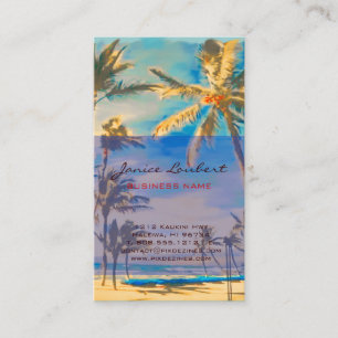 PixDezines Vintage Hawaiianische Strandszene Visitenkarte
