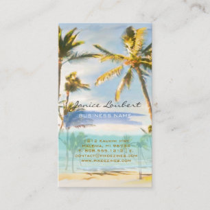 PixDezines vintage hawaiianische Strandszene Visitenkarte