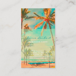 PixDezines Vintage Hawaiianische Strandszene Visitenkarte