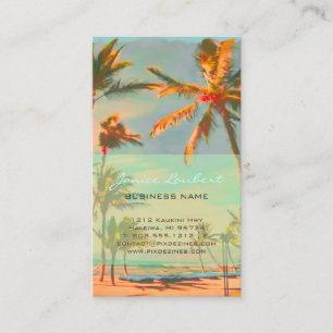 PixDezines Vintage Hawaiianische Strandszene Visitenkarte