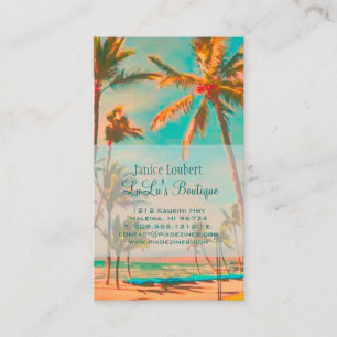 PixDezines Vintage Hawaiianische Strandszene Visitenkarte