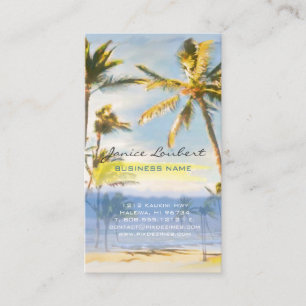 PixDezines vintage hawaiianische Strandszene Visitenkarte