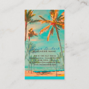 PixDezines Vintage Hawaiianische Strandszene Visitenkarte