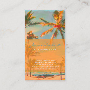 PixDezines Vintage Hawaiianische Strandszene Visitenkarte