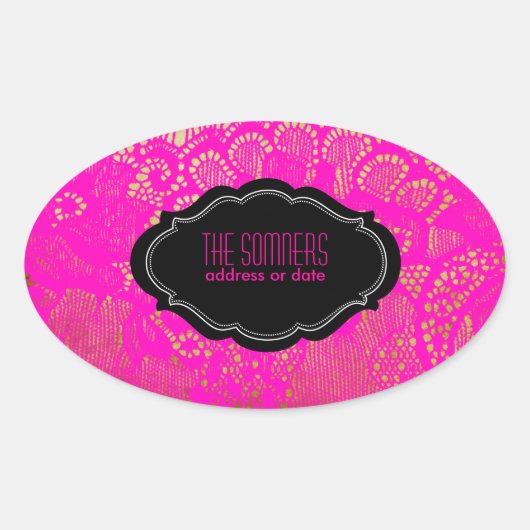 PixDezines Vintage Imitate Spitzen-/ DIY-Hintergru Ovaler Aufkleber (Vorderseite)