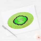 PixDezines Vintage Imitate Spitzen-/ DIY-Hintergru Ovaler Aufkleber (Umschlag)