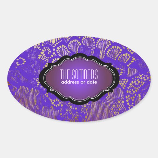 PixDezines Vintage Imitate Spitzen-/ DIY-Hintergru Ovaler Aufkleber (Vorderseite)