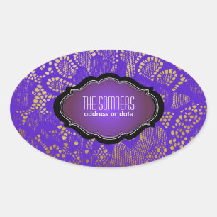 PixDezines Vintage Imitate Spitzen-/ DIY-Hintergru Ovaler Aufkleber