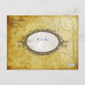 PixDezines Vintage Kobalt-bl-Wirbel+Imitate-Pergam Ankündigungspostkarte (Rückseite)