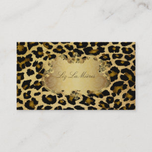 PixDezines Vintage Leopard Visitenkarte