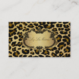 PixDezines Vintage Leopard Visitenkarte