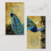 PixDezines Vintage lila Pfau+Spitzen/Schriftart Visitenkarte (Vorne/Hinten)