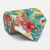 PixDezines Vintage Lush H2 Hawaii Floral Foliage Krawatte (Gerollt)