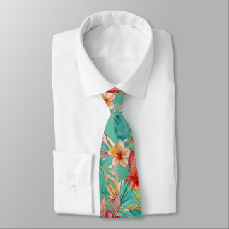 PixDezines Vintage Lush H2 Hawaii Florale Foliage Krawatte