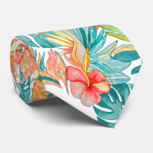 PixDezines Vintage Lush H2 Hawaii Florale Foliage Krawatte