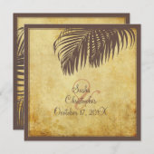 PixDezines Vintage Palmfronten/Imitat-Pergament Einladung (Vorne/Hinten)