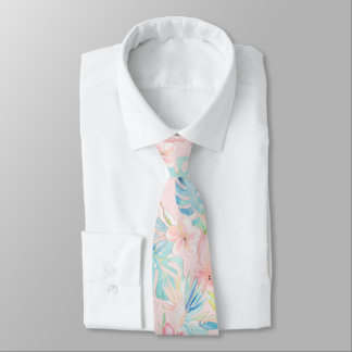 PixDezines Vintage Pastell H2 Hawaii Blumen Blätte Krawatte