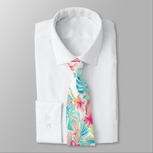 PixDezines Vintage Pastell H2 Hawaii Blumen Blätte Krawatte