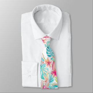 PixDezines Vintage Pastell H2 Hawaii Blumen Blätte Krawatte