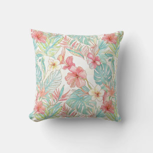 PixDezines Vintage Pastell H2 Hawaii Blumenmuster Kissen