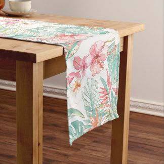 PixDezines Vintage Pastell H2 Hawaii Blumenmuster Mittelgroßer Tischläufer