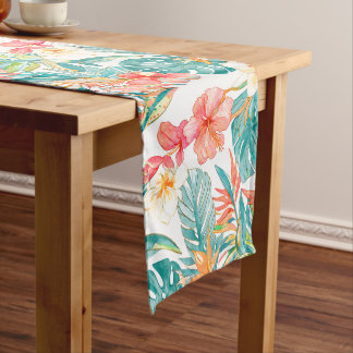 PixDezines Vintage Pastell H2 Hawaii Blumenmuster Mittelgroßer Tischläufer