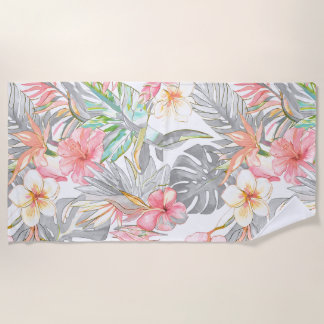 PixDezines Vintage Pastell H2 Hawaii Blumenmuster Strandtuch