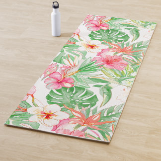 PixDezines Vintage Pastell H2 Hawaii Blumenmuster Yogamatte