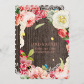 PixDezines Vintage Pfannkuchen, Rose/redouille Einladung (Vorne/Hinten)