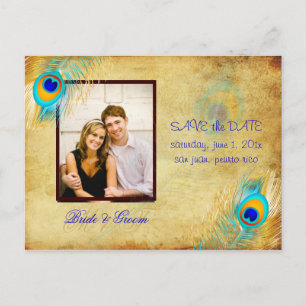 PixDezines vintage Pfau/DIY-Event Ankündigungspostkarte