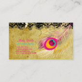 PixDezines Vintage Pfau+filigrane Wirbel Visitenkarte (Rückseite)