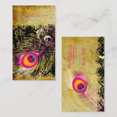 PixDezines Vintage Pfau+filigrane Wirbel Visitenkarte (Vorne/Hinten)