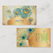 PixDezines Vintage Pfau+filigrane Wirbel Visitenkarte (Vorne/Hinten)