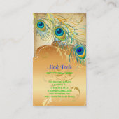 PixDezines Vintage Pfau+filigrane Wirbel Visitenkarte (Rückseite)