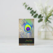 PixDezines Vintage Pfau+filigrane Wirbel Visitenkarte (Stehend Vorderseite)