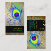 PixDezines Vintage Pfau+filigrane Wirbel Visitenkarte (Vorne/Hinten)