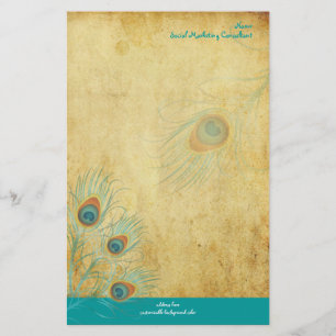 PixDezines Vintage-Pfau, SEO/DIY Farbe Briefpapier