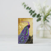 PixDezines Vintage Pfau+Spitzen/Schriftart Visitenkarte (Stehend Vorderseite)