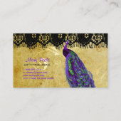 PixDezines Vintage Pfau+Spitzen/Schriftart Visitenkarte (Rückseite)